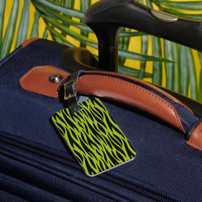 Green Wild Animal Print  Luggage Tag (Front Insitu 1)