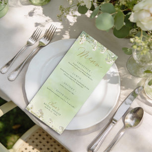 Green Wildflower Bridal Shower Menu
