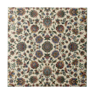 Green Wildflowers Tapestry spiral frame Tile