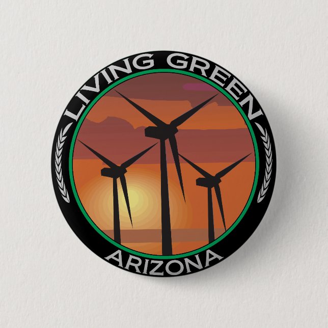 Green Wind Arizona 2 Inch Round Button (Front)