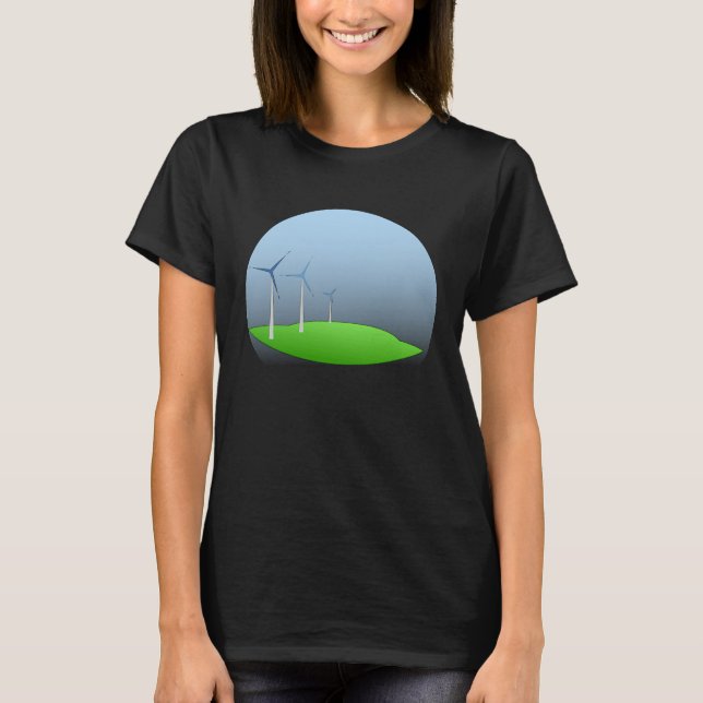 Green Wind Power Wind Turbine T-Shirt (Front)