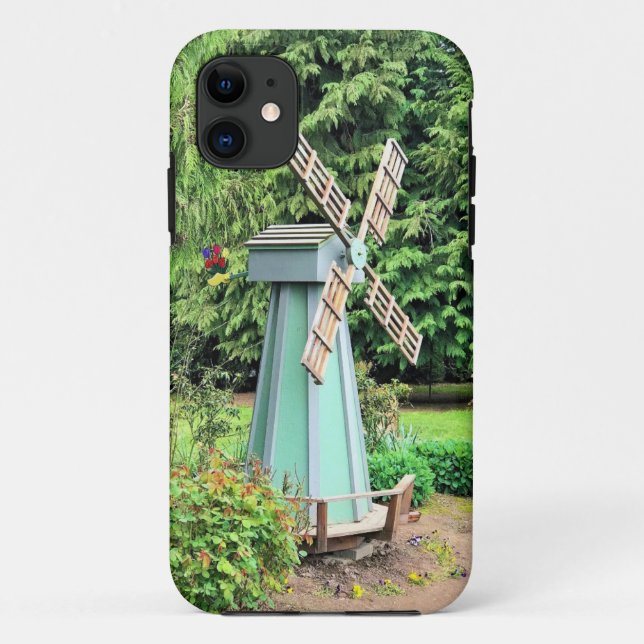 Green Windmill Garden Decor Case-Mate iPhone Case (Back)