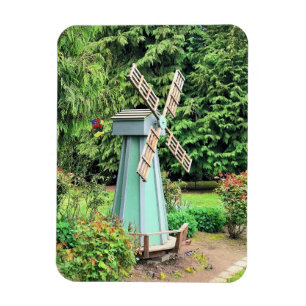 Green Windmill Garden Decor Magnet