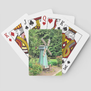 Green Windmill Garden Decor Playing Cards