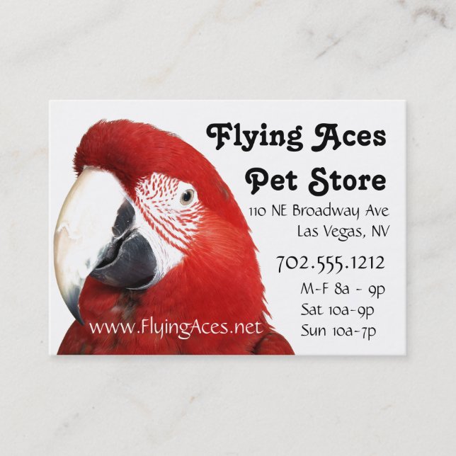 Green Wing Macaw Business Card (Front)