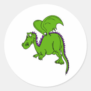 Green Winged Dragon Classic Round Sticker