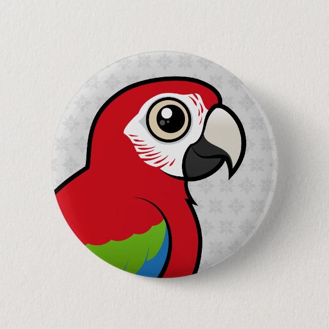 Green-winged Macaw 2 Inch Round Button (Front)