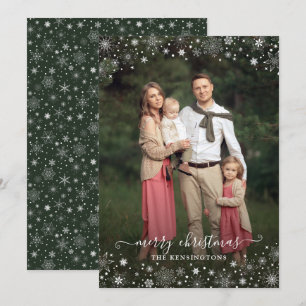 Green Winter Snowflakes Christmas Photo