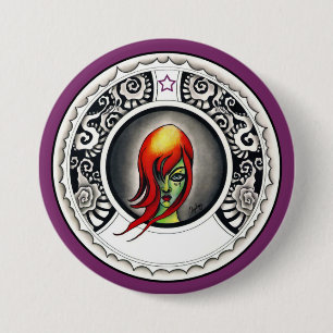 Green Witch 3 Inch Round Button