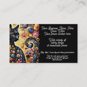 Green Witch Black Cat Witchy Shop Sales Etsy  Business Card