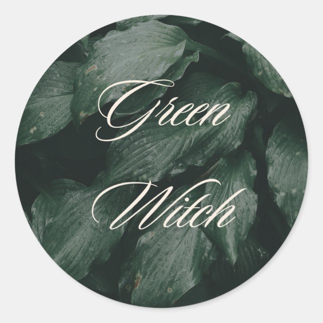 Green Witch Classic Round Sticker (Front)