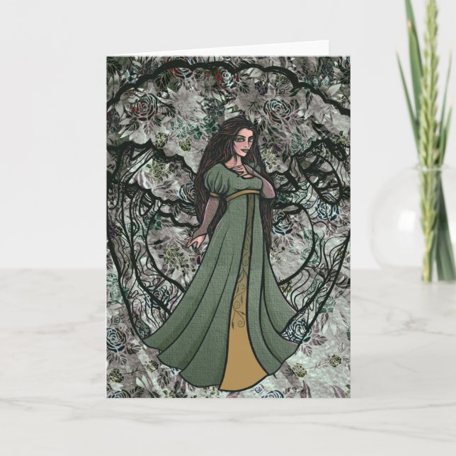 Green Witch Druid Nature Goddess Woods             Card (Front)