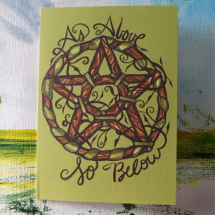 Green Witch Pagan Pentacle Nature Wicca       Card
