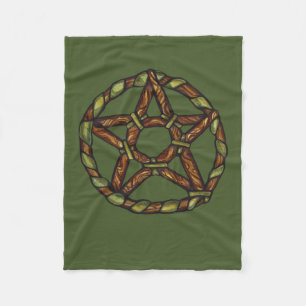 Green Witch Pagan Pentacle Nature Wicca Fleece Blanket