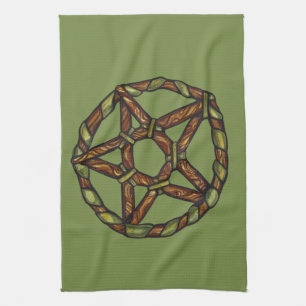 Green Witch Pagan Pentacle Nature Wicca            Kitchen Towel