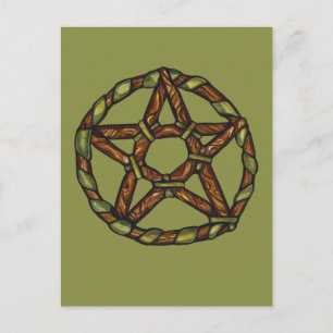 Green Witch Pagan Pentacle Nature Wicca Postcard