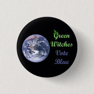 Green Witches Vote Blue (light green) 1 Inch Round Button