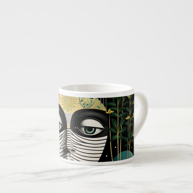 Green with Envy Surreal Artistic  Espresso Cup (Front Right)