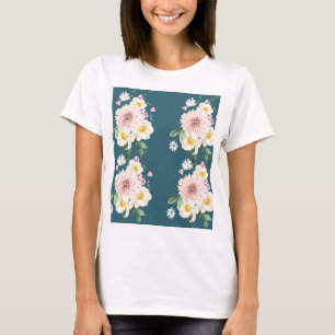 Green with flowers  T-Shirt