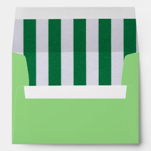 Green with Green Candy Stripe A7 Envelope