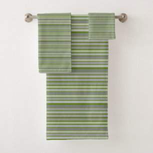 Green with Greys Bath Towel Set