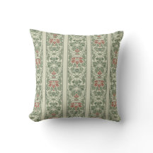 Green with orange brown flowers stripe