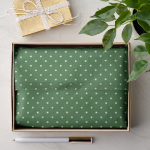 Green with White Polka Dots Tissue Paper