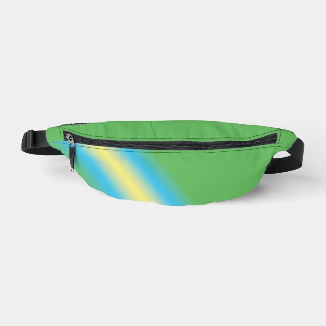 Green With Yellow Pipe Fanny Pack (Front)