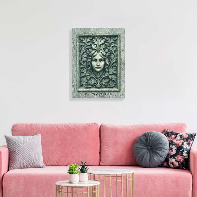 Green Woman - Stone Canvas Print (Insitu(LivingRoom))