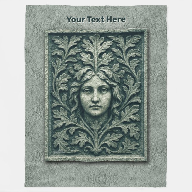 Green Woman - Stone Fleece Blanket (Front)