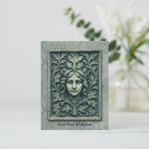 Green Woman - Stone Holiday Postcard