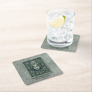 Green Woman - Stone Square Paper Coaster