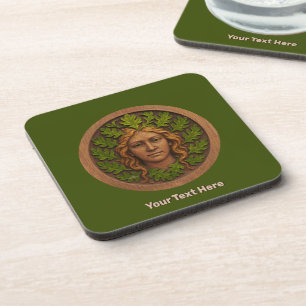 Green Woman - Wood Coaster