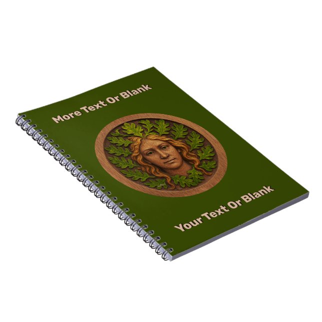 Green Woman - Wood Notebook (Right Side)