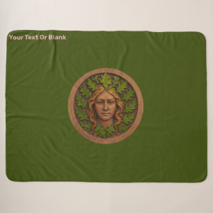 Green Woman - Wood Sherpa Blanket
