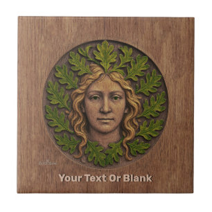 Green Woman - Wood Tile