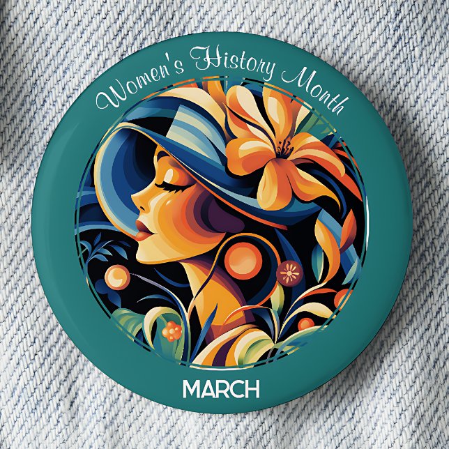 Green Women's History Month 2 Inch Round Button (Creator Uploaded)