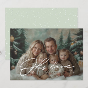 Green Wonders of His Love Christmas Card