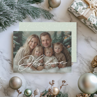 Green Wonders of His Love Christmas Card Instant