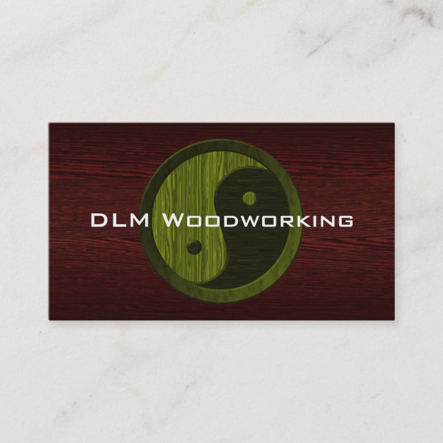 Green Wood Yin Yang Contractor Business Card (Front)