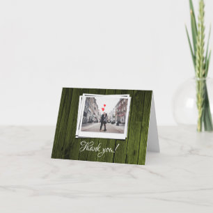 Green Wooden Photo Merci Cartes