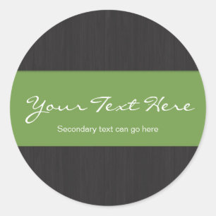 Green & Woodgrain Customizable Stickers