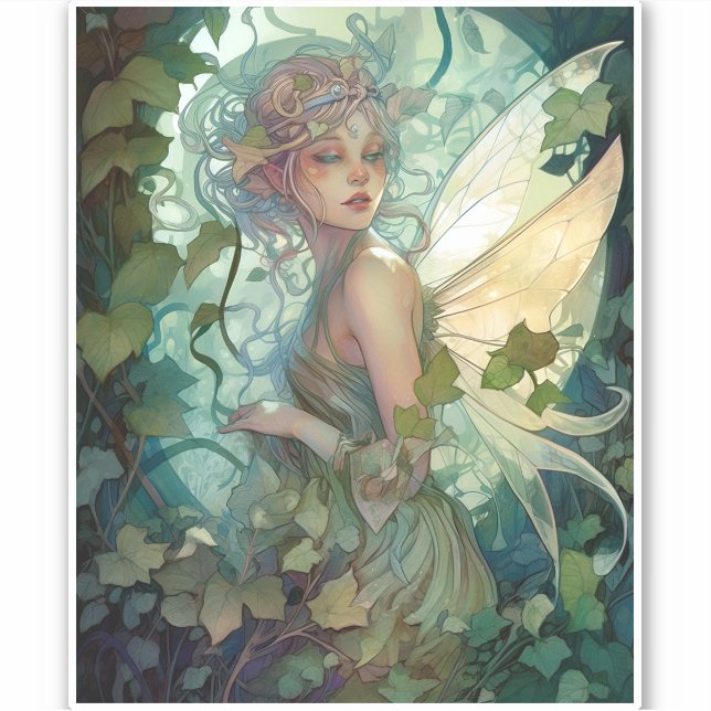 Green Woodland Fairy Fantasy Art (Front)