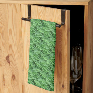 Green Woodland Ferns Nature Pattern      Kitchen Towel