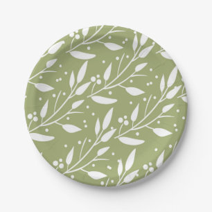 Green Woodland Forest Baby Shower Plates