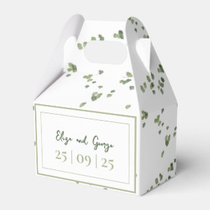 Green Woodland Theme All in One Wedding Invite Favor Box