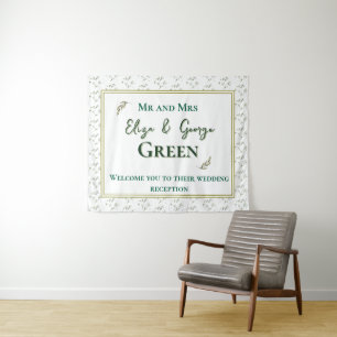 Green Woodland Theme All in One Wedding Invite Tapestry