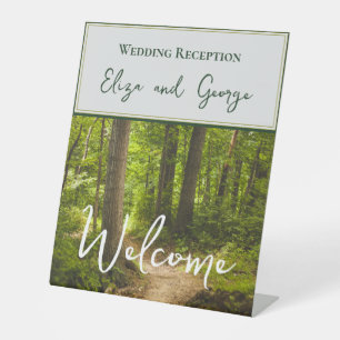 Green Woodland Theme  Pedestal Sign