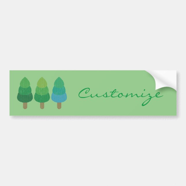 Green Woodland  Trees Thunder_Cove Bumper Sticker (Front)
