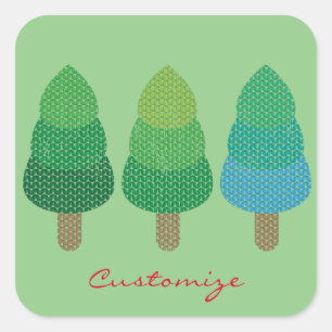 Green Woodland  Trees Thunder_Cove  Square Sticker